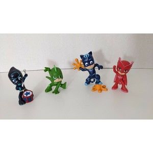 Pj Mask 3" Cat Boy Sticky Splat Owlette Gekko Night Ninja (4) Figures Lot